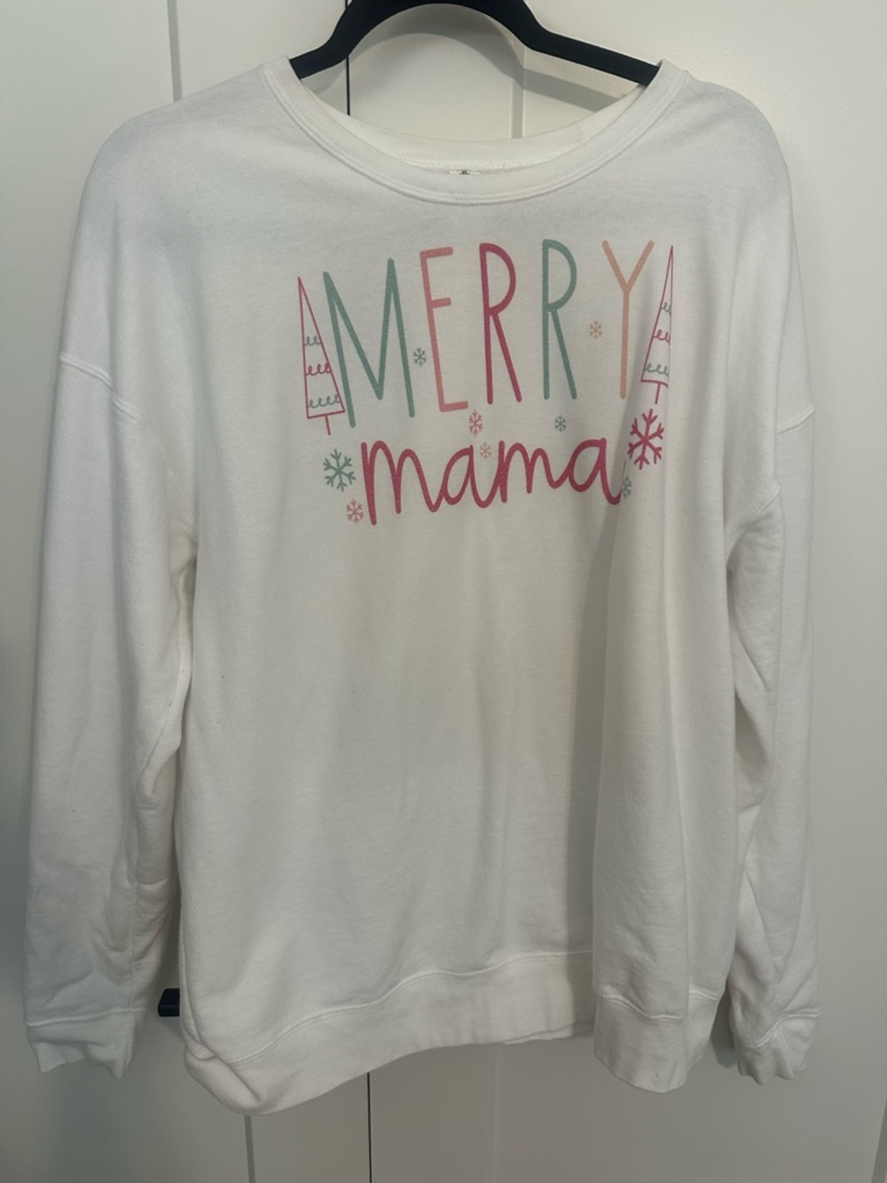 Tultex Merry Mama White Tee with Pastel Print